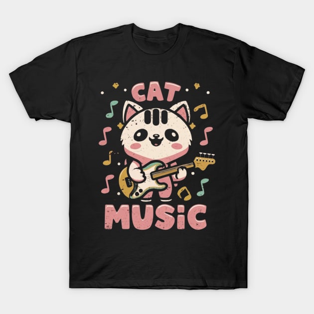 cat music,retro style T-Shirt by Jackystore